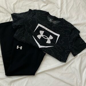 Under Armour Black Graphic Tee and Pants Set